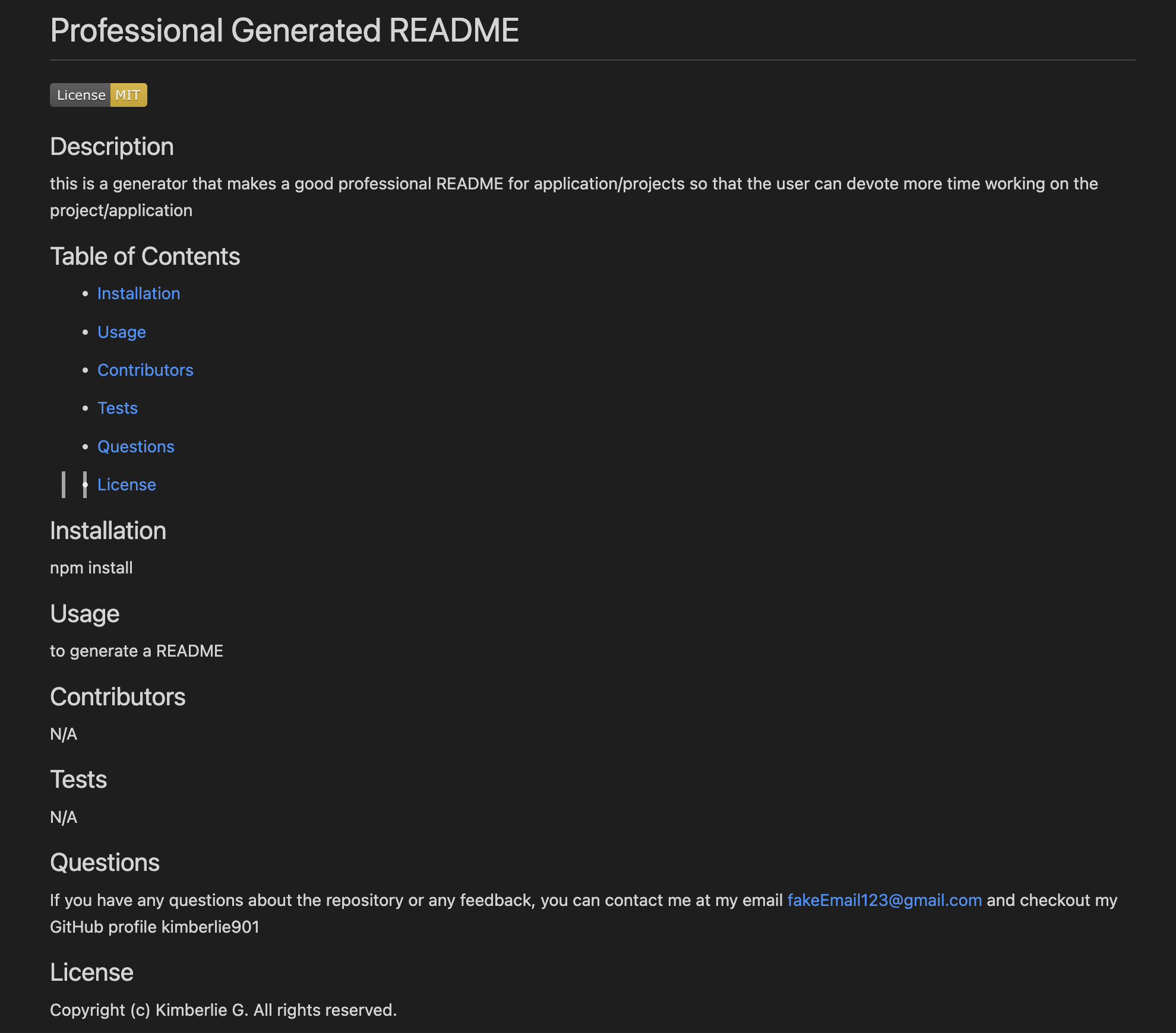README.md Sample Screenshot